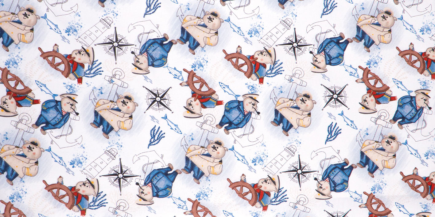 prześcieradło 80x160 marynarz morze kapitan